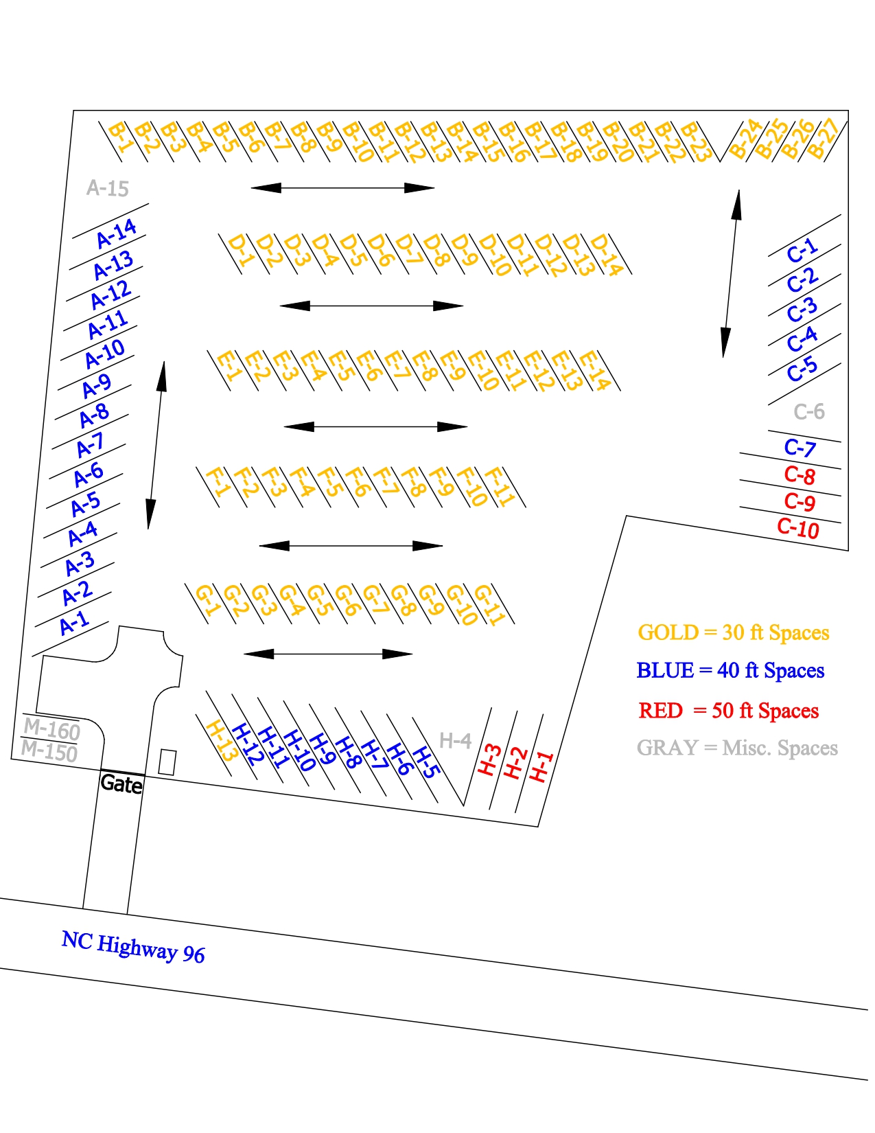 Parking spaces